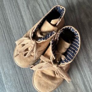 Cat & Jack Tan Boots with Moccasin Design